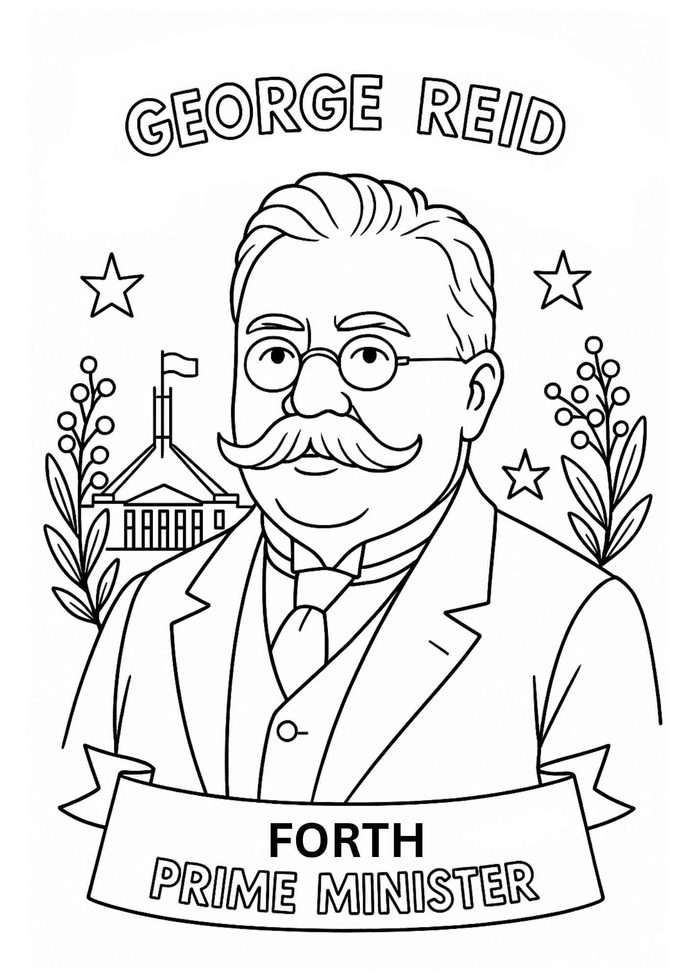 Free Australian Prime Ministers Colouring Pages - Image 3