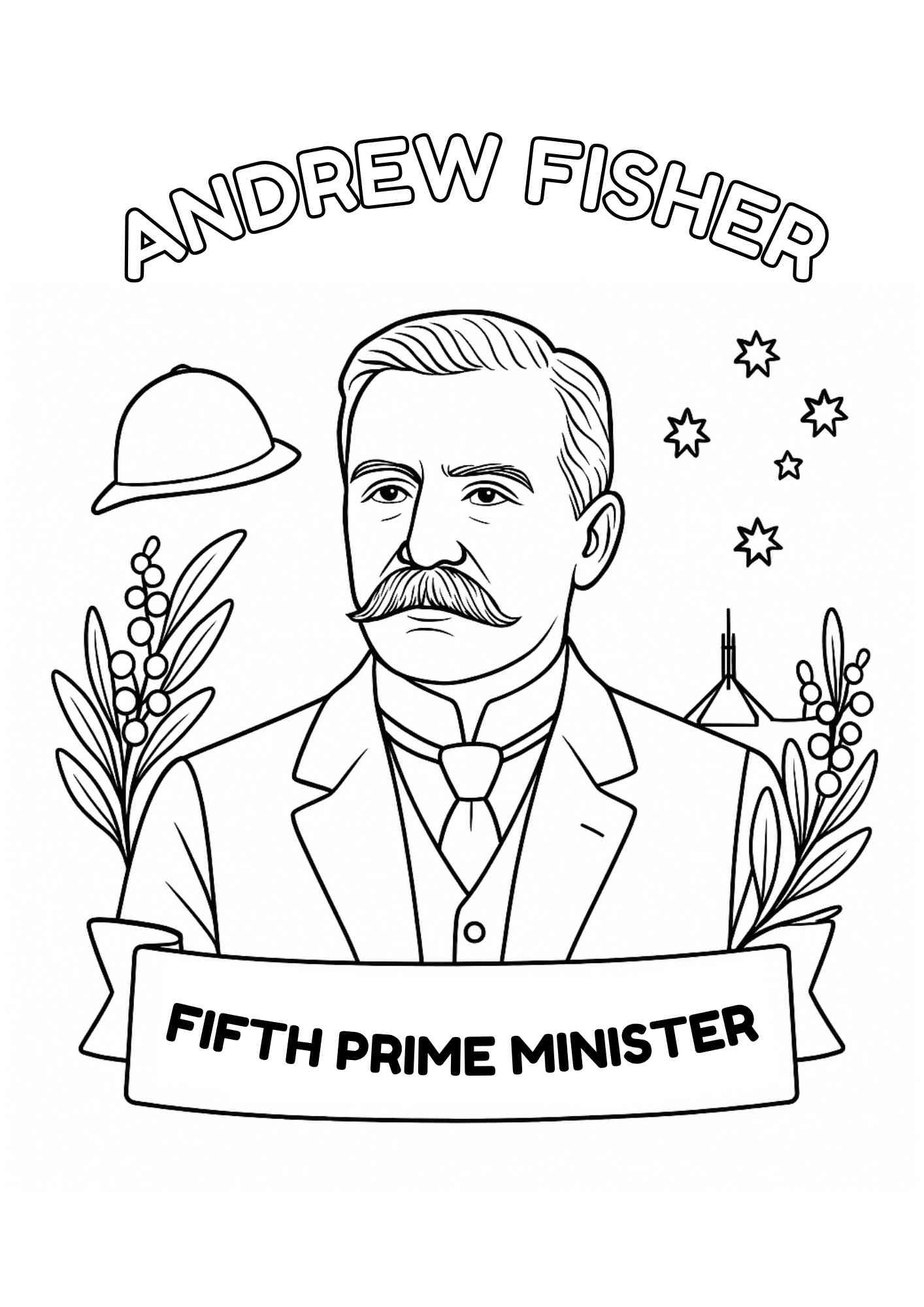 Free Australian Prime Ministers Colouring Pages - Image 2