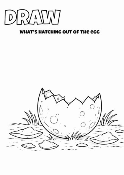 Draw What’s Hatching Out of the Egg – Creative Drawing Worksheet for Kids