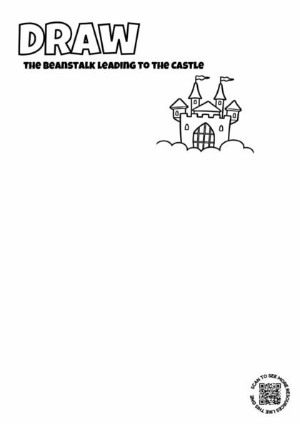 Draw the Beanstalk Leading to the Castle – Jack and the Beanstalk Drawing Worksheet